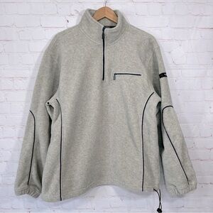 Vintage Arrow Blue Jeans Co Jacket Mens Large Gray Fleece 1/4 Zip Pullover